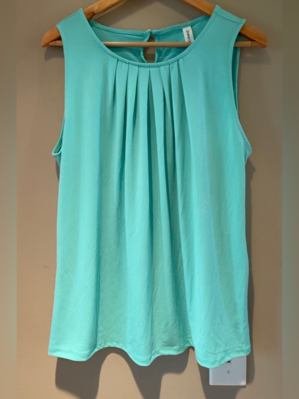 Zenana Outfitters Aqua Pleated Sleeveless Camisole XL NWOT